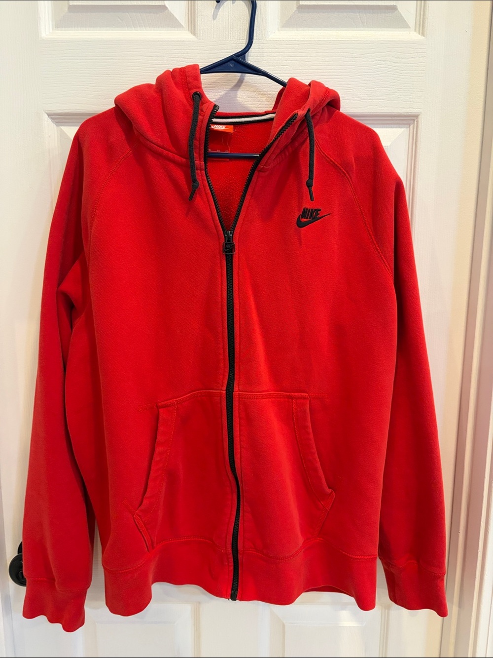 Nike Red Full-Zip Lightweight Hoodie Jacket